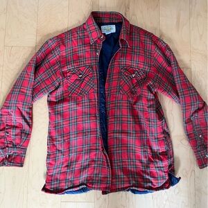 Vintage Insulated Plaid Shirt Jacket